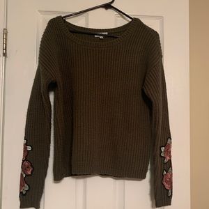 Green Embroidered Sweater